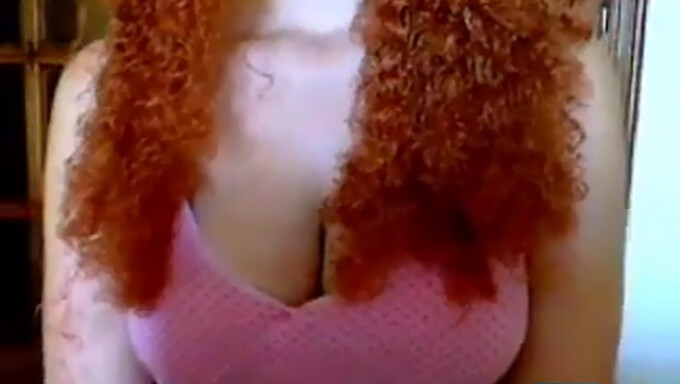 Amateur Redhead With Curly Hair And Big Boobs On Webcam